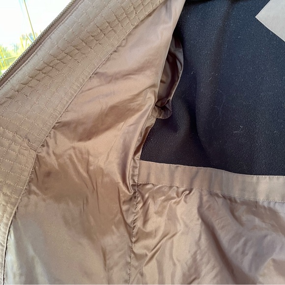 Worthington, black and tan quilted car coat zip up with hood size: small - Picture 6 of 14